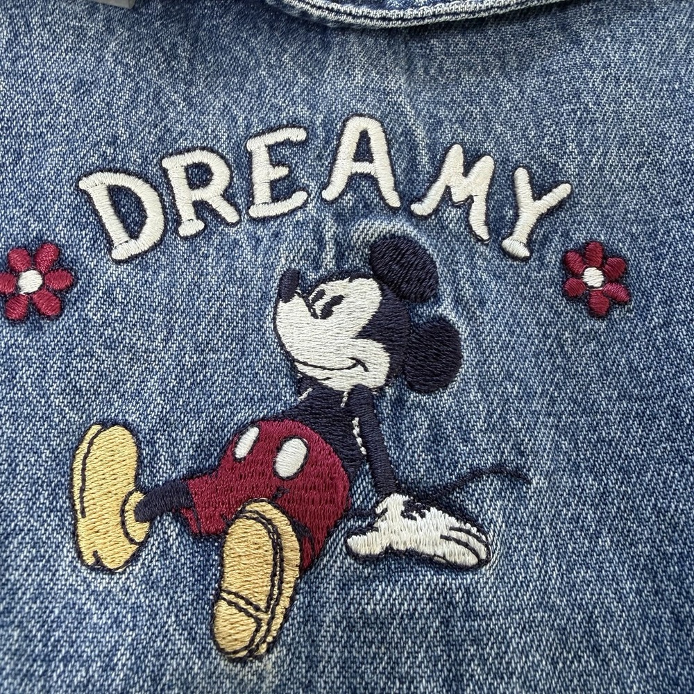 Vintage 90s Mickey Unlimited Disney Overalls Womens 20 Denim Embroidered Dreamy - Picture 4 of 16